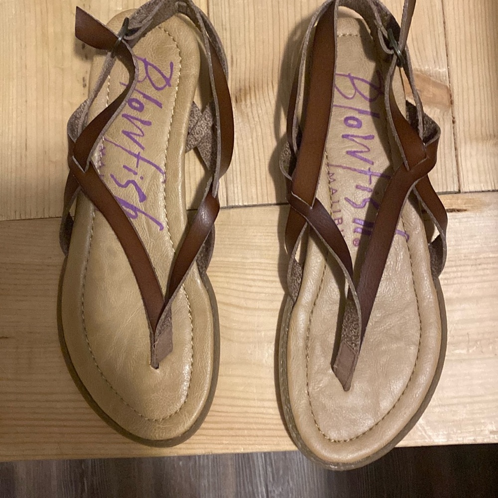 Almost new Blowfish Malibu Brown Leather sandals.